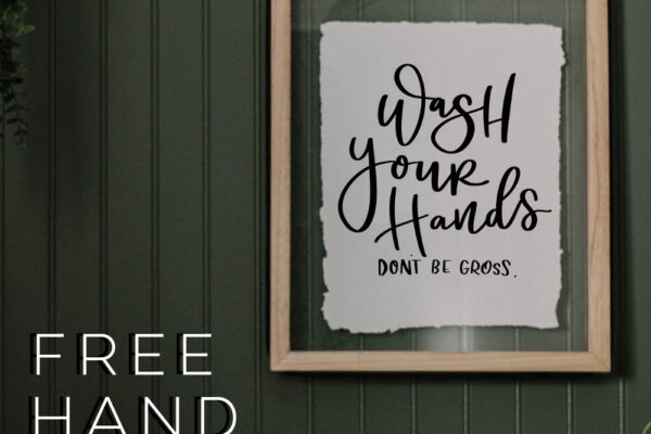 Free Hand Lettered Printable Bathroom Signs Lemon Thistle