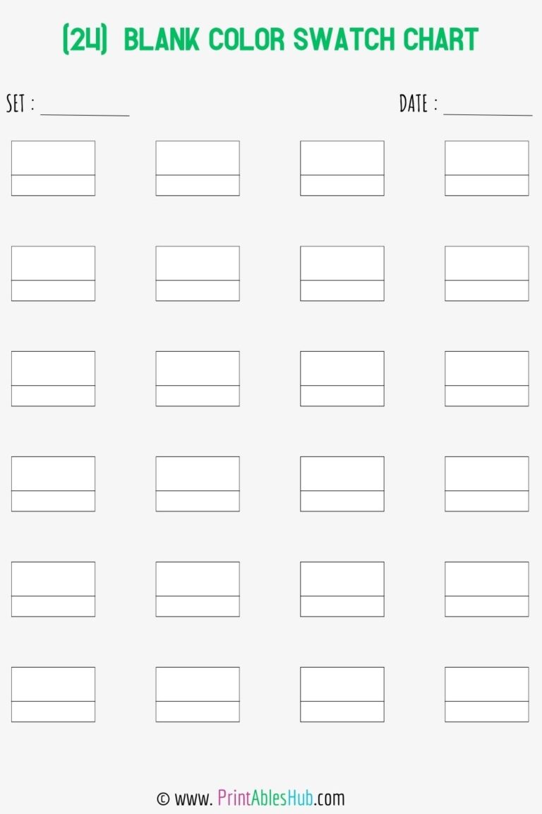 Free Printable 24 50 72 80 100 120 150 168 Blank Color 