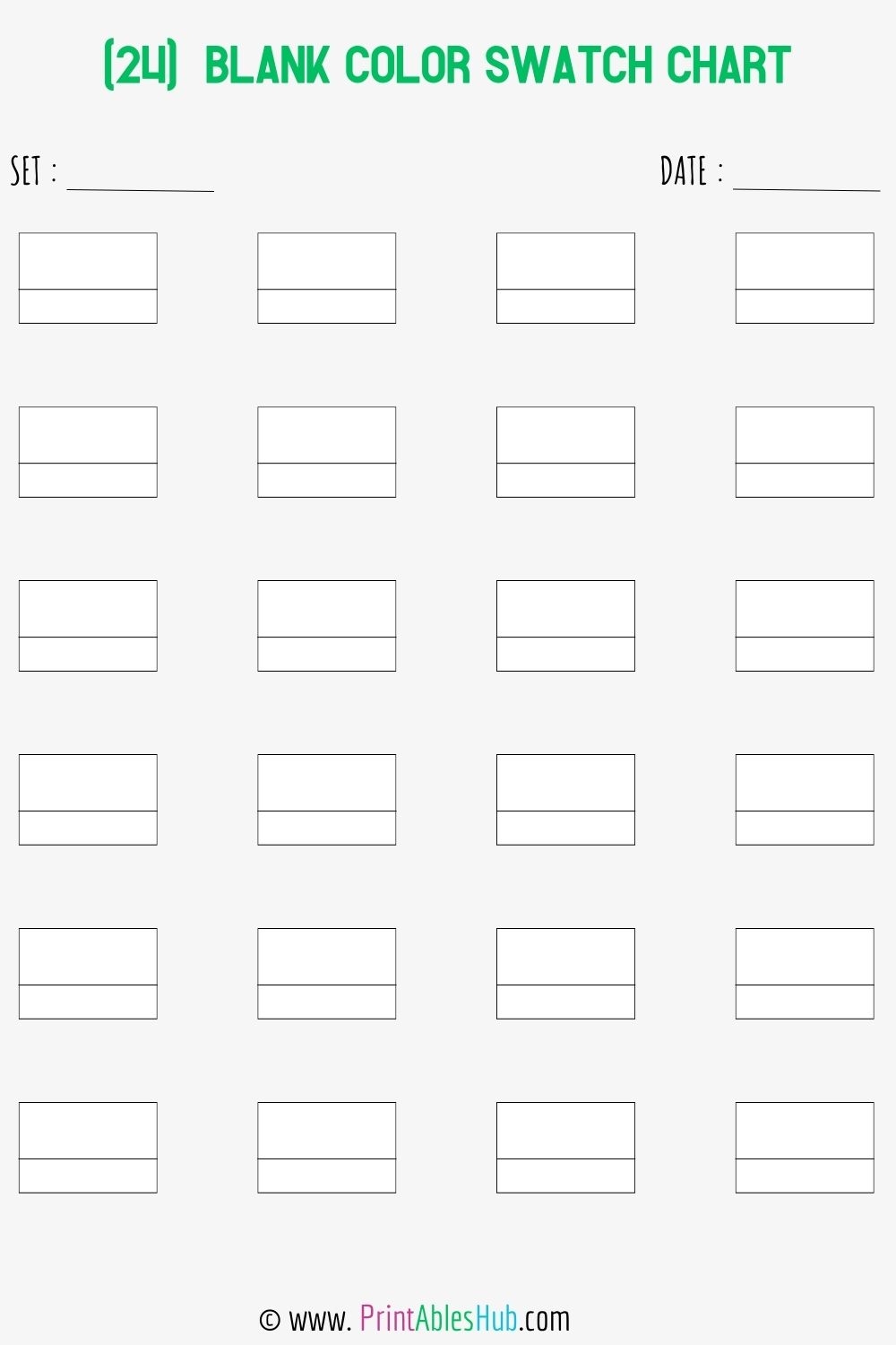 Free Printable 24 50 72 80 100 120 150 168 Blank Color