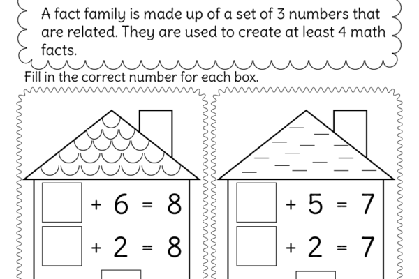 Free Printable Addition And Subtraction Fact Family Worksheet