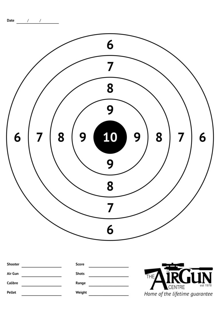 Free Printable Air Rifle Targets A4 17cm U0026 14cm The Airgun Centre