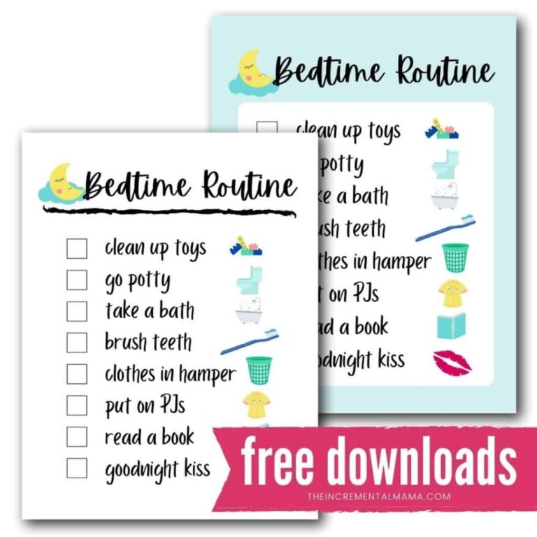 Free Printable Bedtime Routine Chart For A Smooth U0026 Tear Free Evening