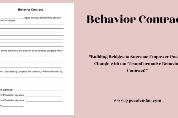 Free Printable Behavior Contract Templates PDF Word Home Adults