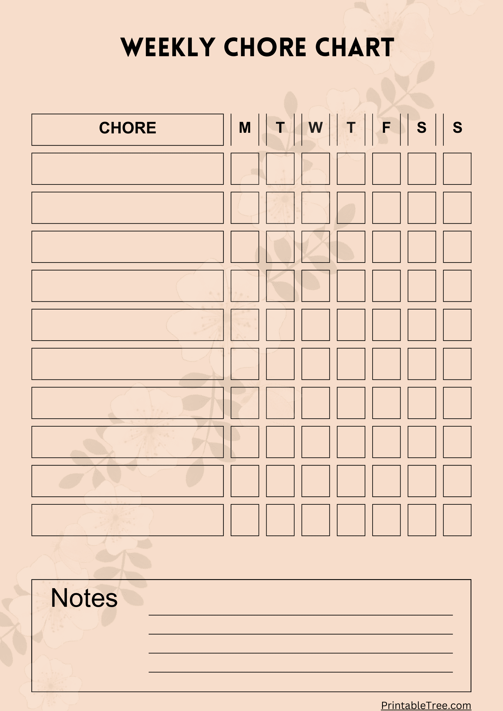 Printable Chore Chart Pdf