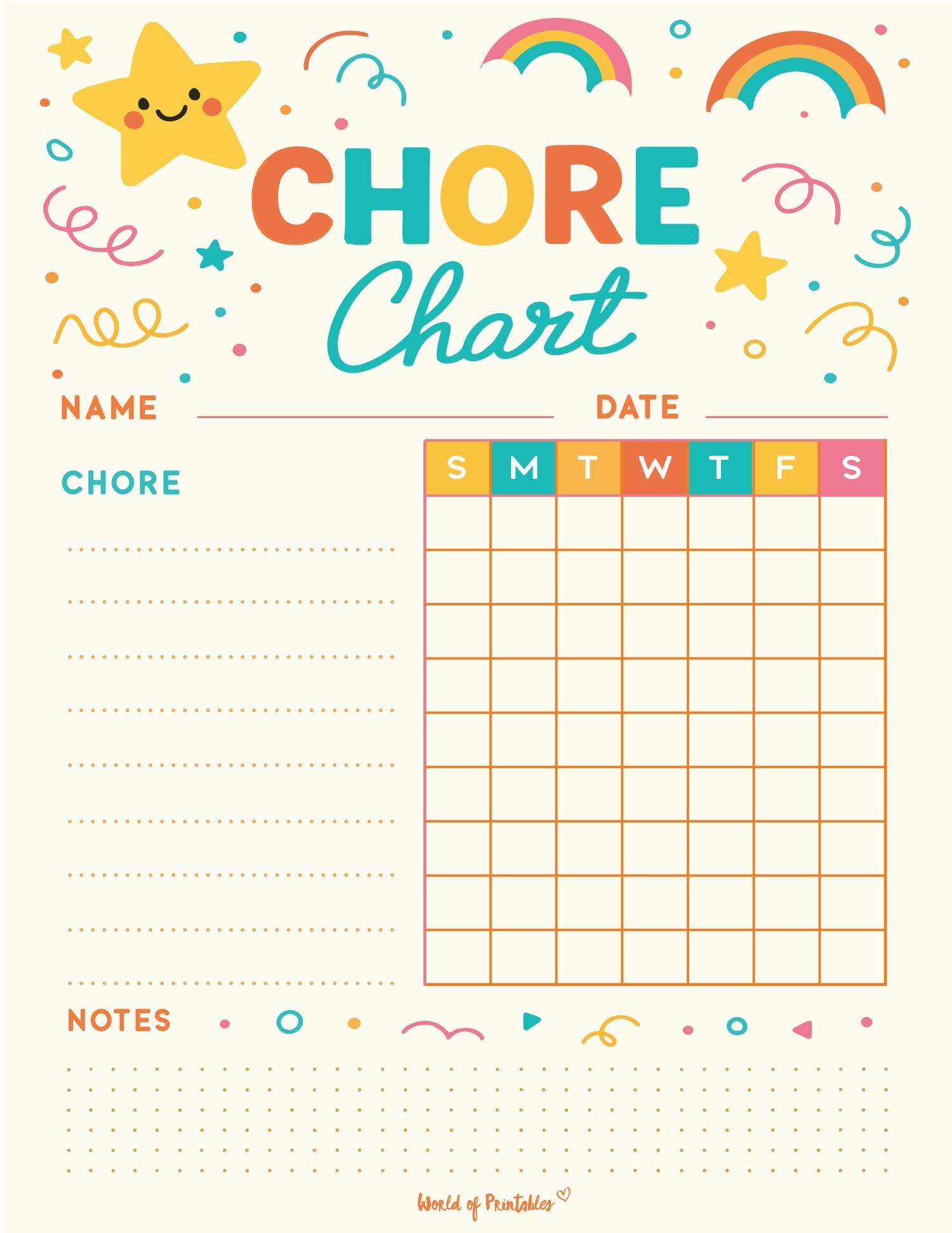 Printable Chart Templates
