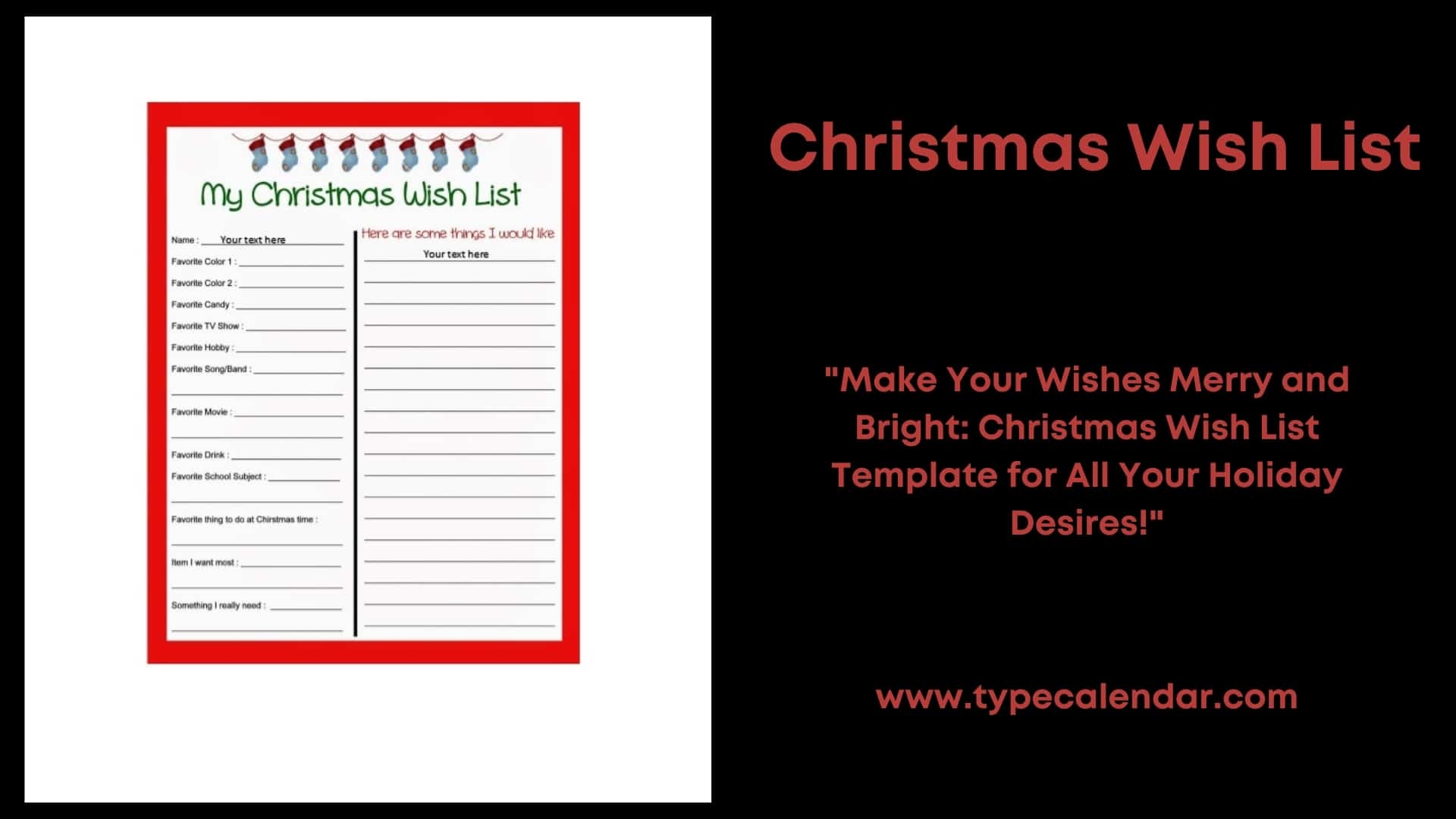 Free Printable Christmas Wish List Pdf