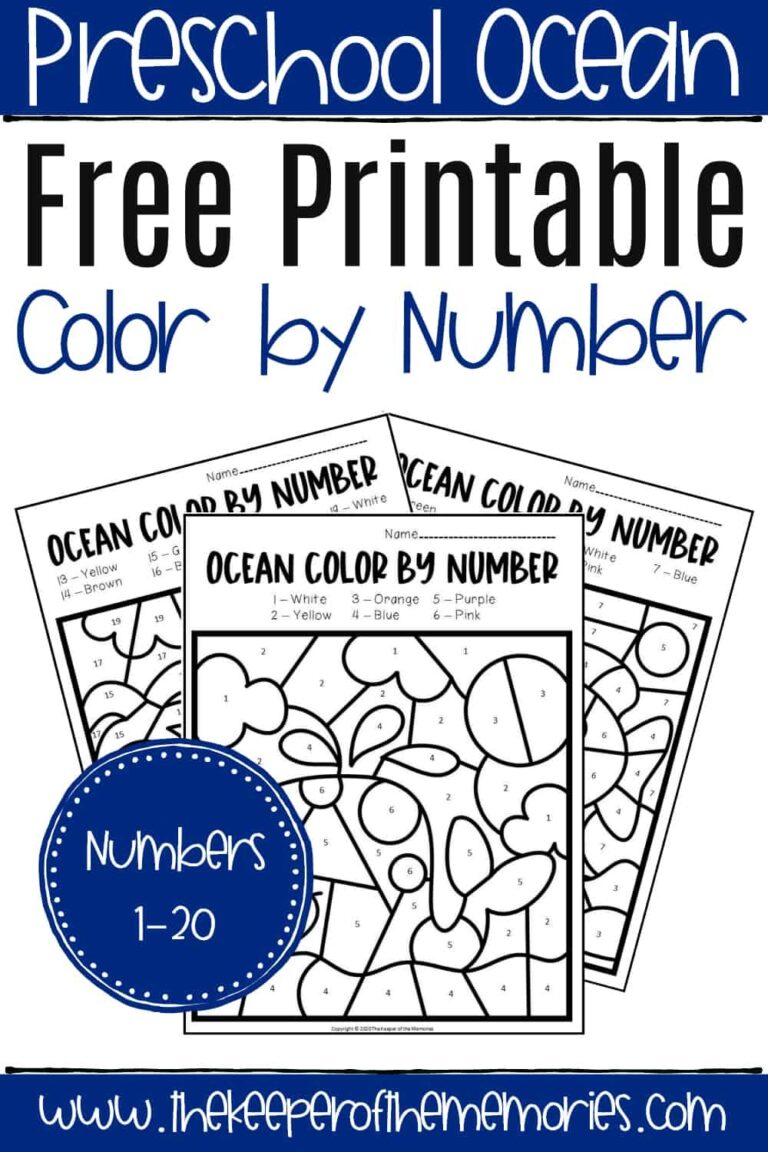 Free Printable Color By Number Ocean Preschool Worksheets