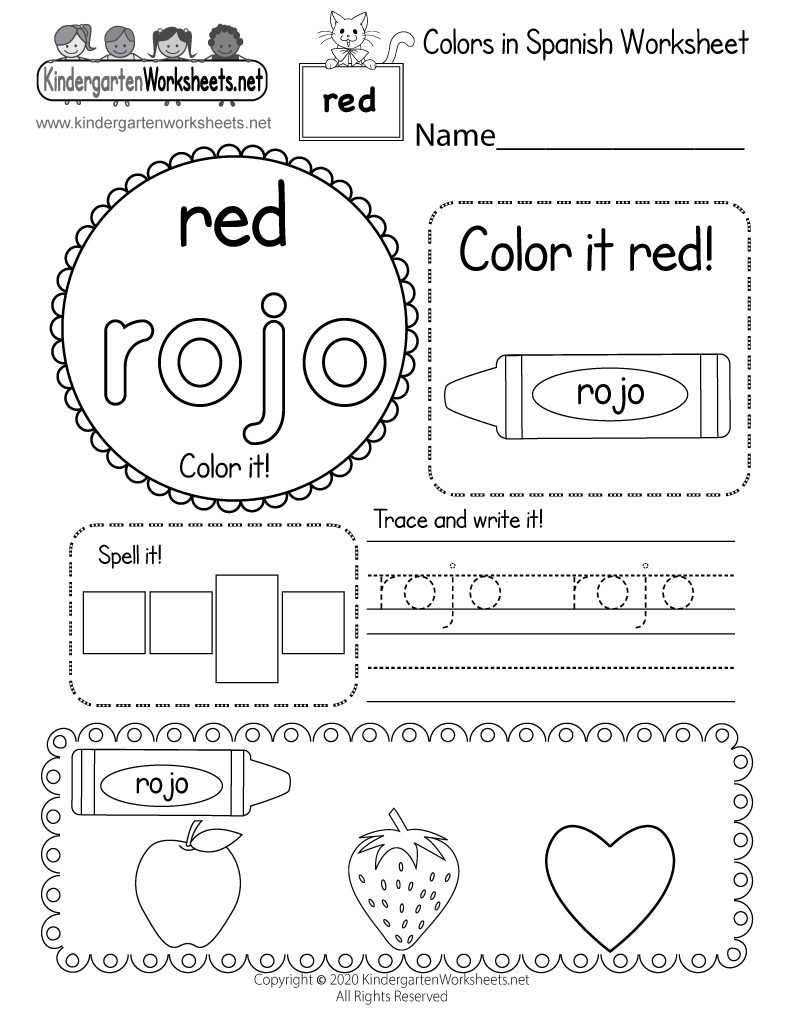 Free Printable Color Red Worksheets