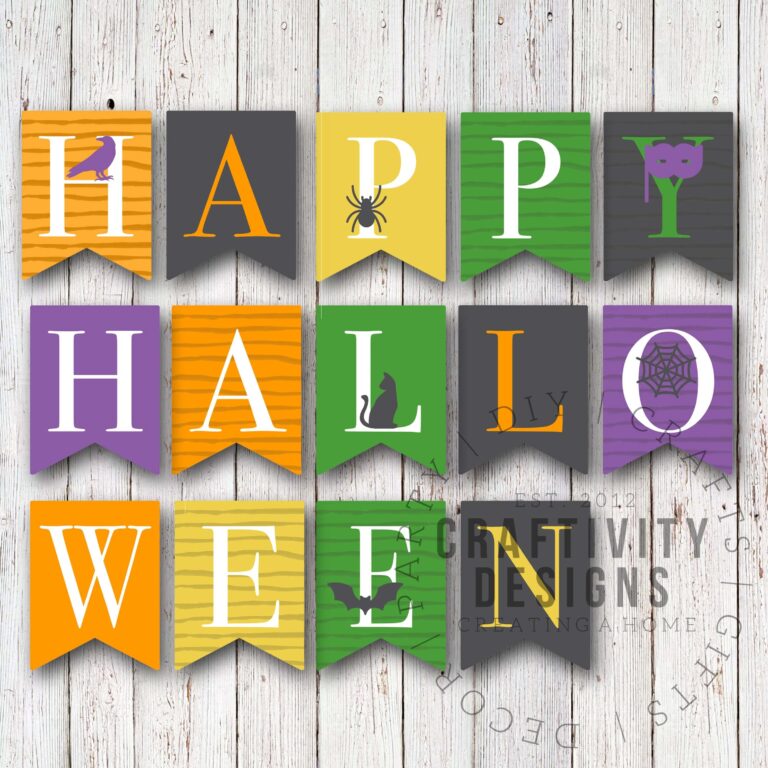 Free Printable Colorful Halloween Banner UnOriginal Mom