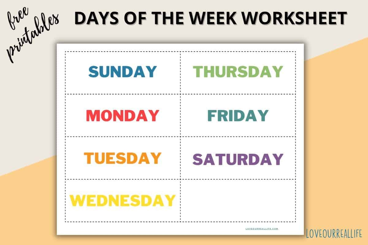 FREE Printable Days Of The Week Calendar Home Or Classroom 