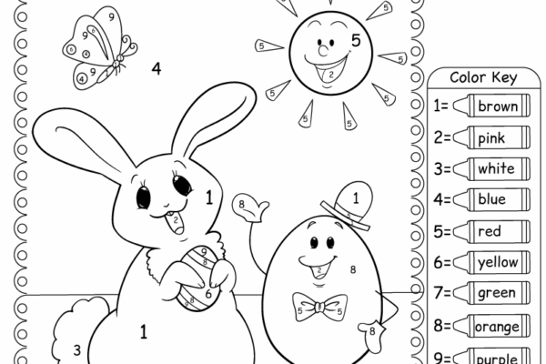 Free Printable Easter Color By Number Worksheet