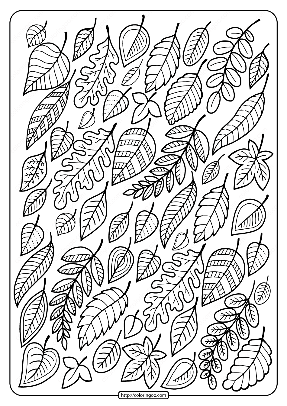 Free Printable Fall Leaves Coloring Pages