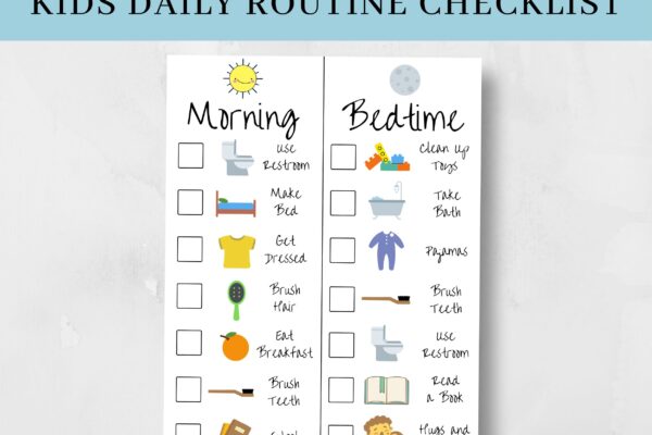 Free Printable Kids Daily Routine Checklist Little Mager House