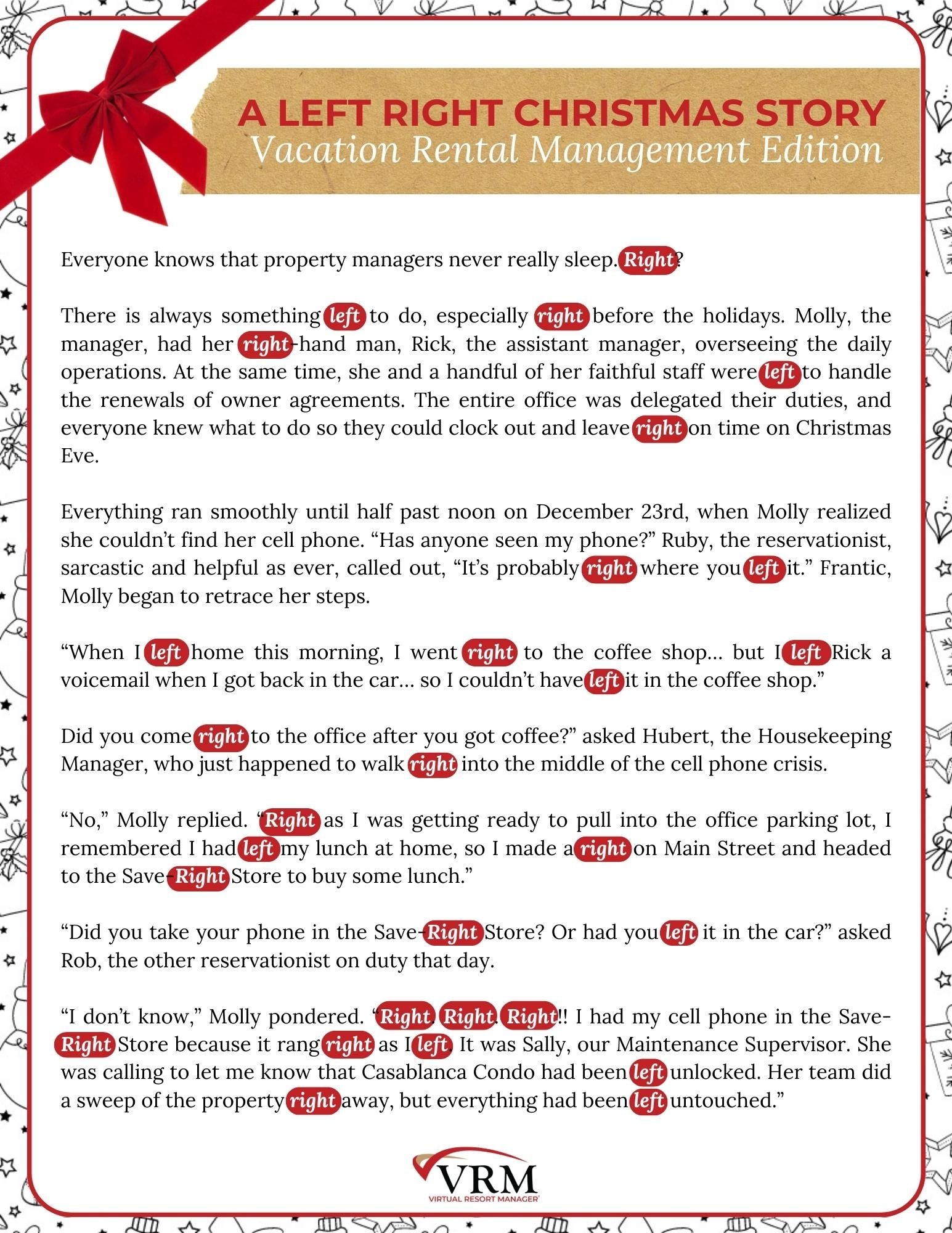 Free Printable Left Right Christmas Game Vacation Rental