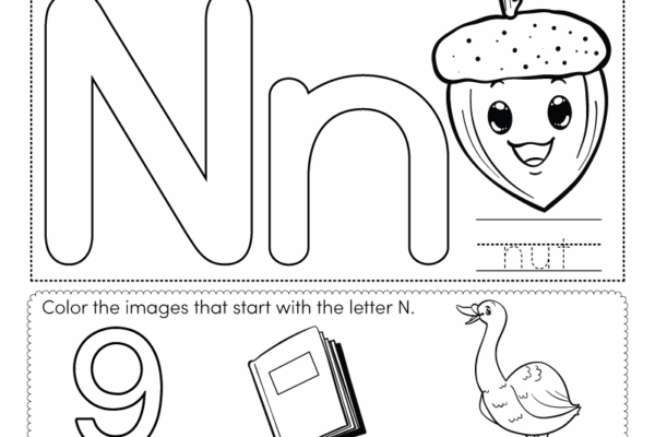 Free Printable Letter N Coloring Worksheet