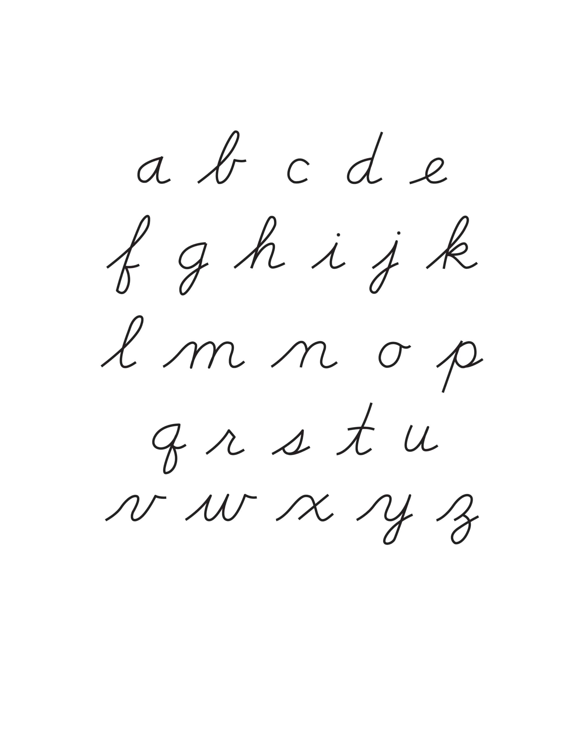 Printable Cursive Alphabet Chart