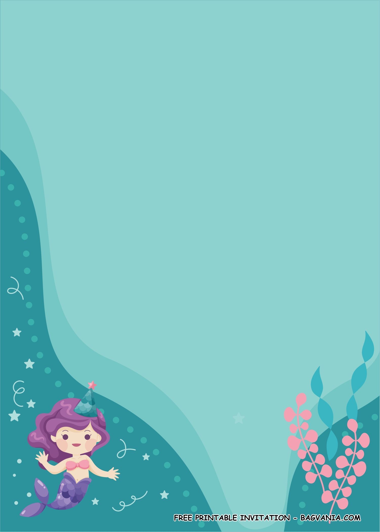 Free Printable Mermaid Birthday Party Kits Templates Worksheets 