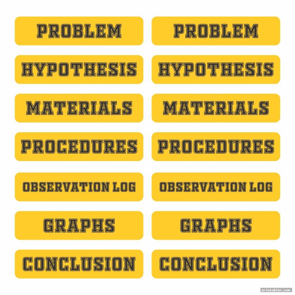 Free Printable Printable Science Fair Labels Worksheets Library