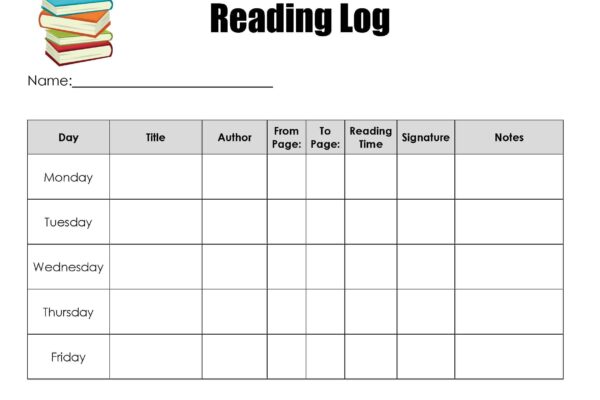 Free Printable Reading Chart Templates Many Designs Available