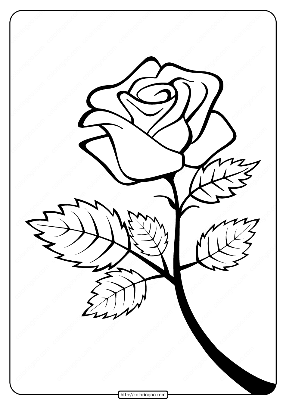 Rose Coloring Pages Printable Free