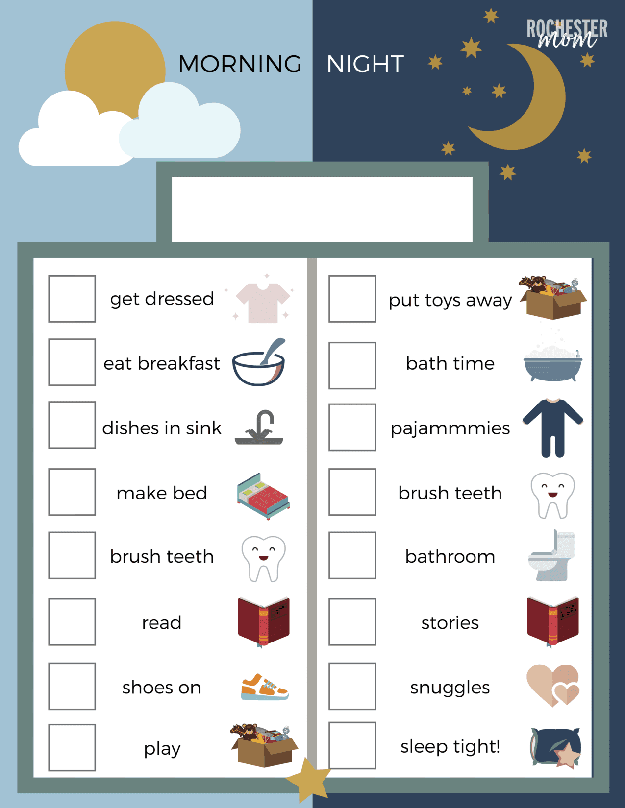 Printable Bedtime Routine Chart