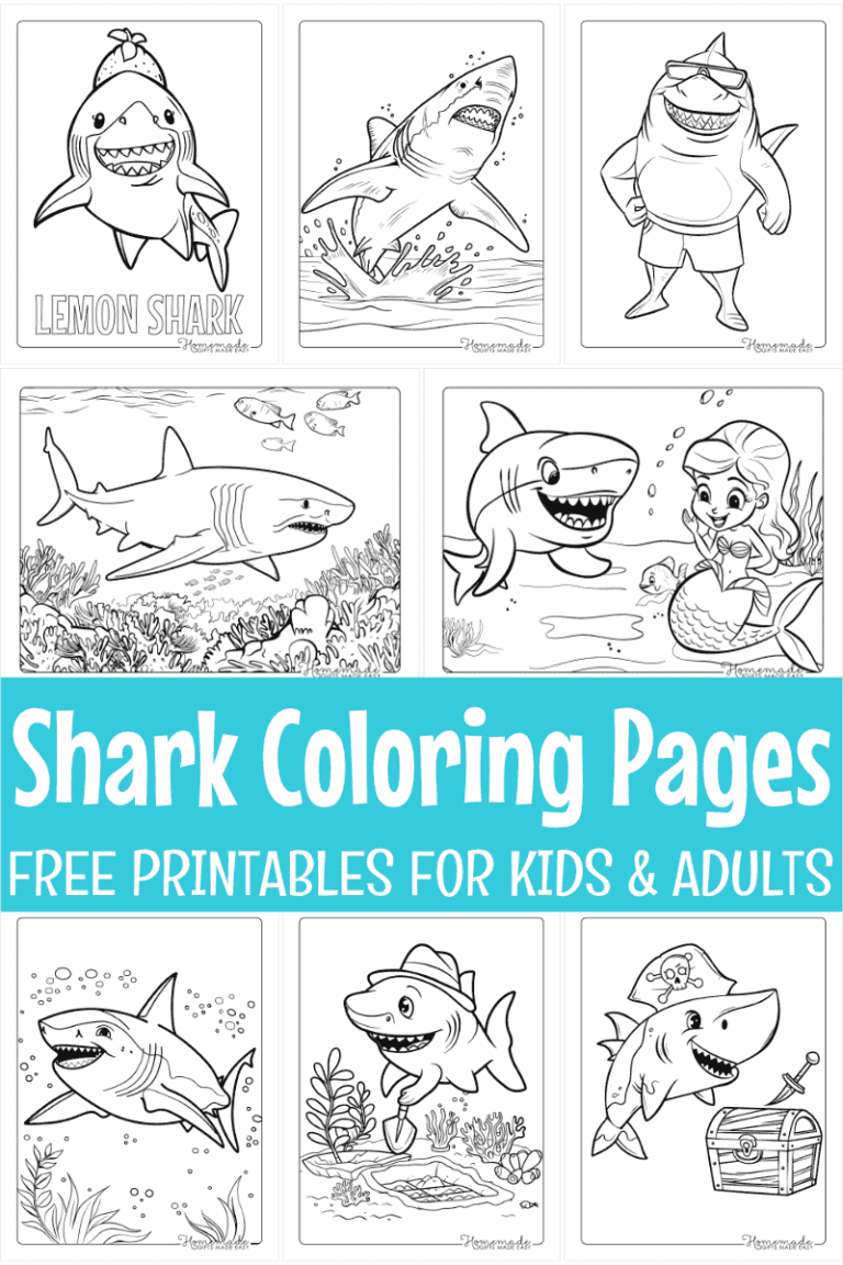 Free Shark Coloring Pages For Kids U0026 Adults PDF Printables 