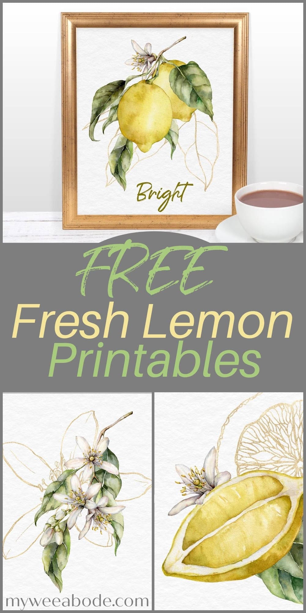 Fresh Lemon Watercolor Printables For Summer