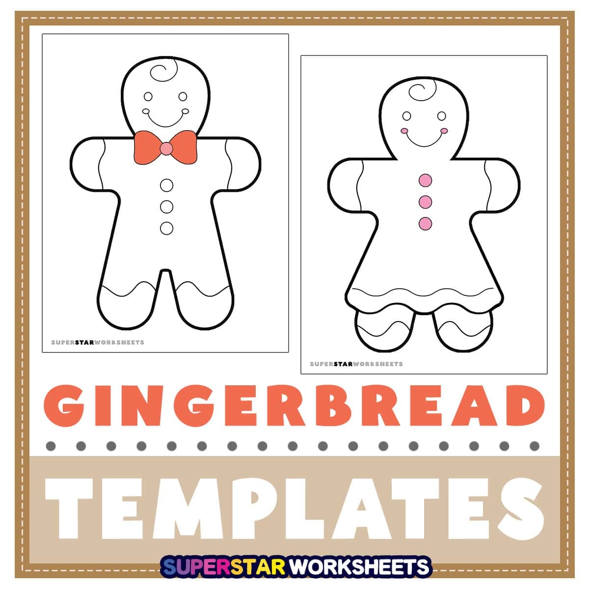 Free Printable Brown Gingerbread Man Template