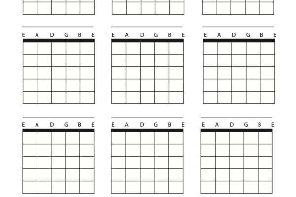 Guitar Chord Box Sheet Downloadable Template A4 Blank 6 String