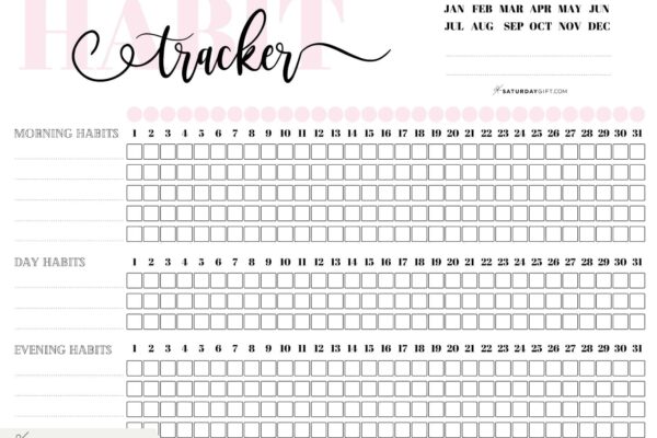 Habit Tracker Printable 43 Cute U0026 Free Printable Habit Trackers
