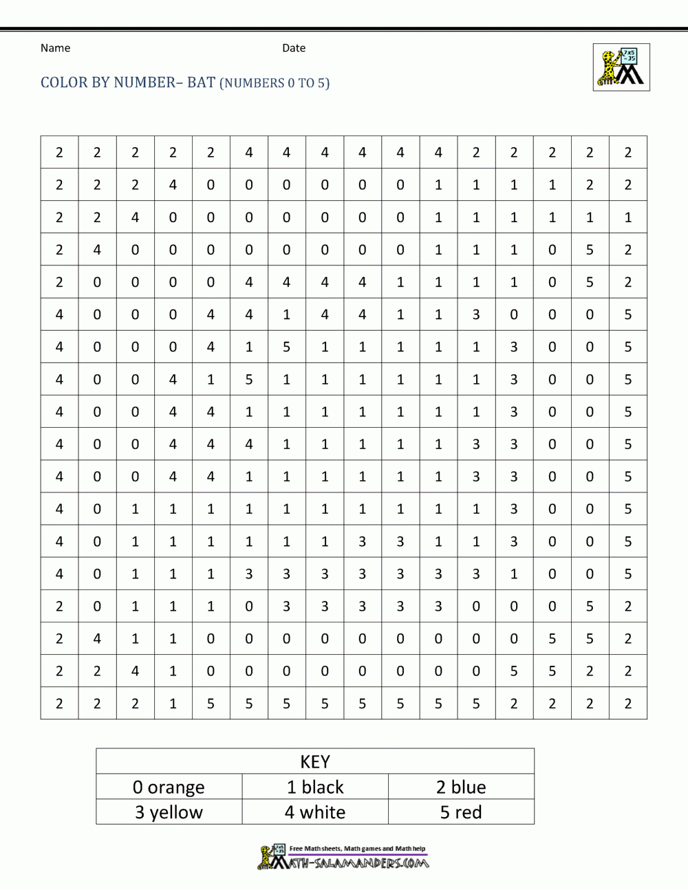 Free Printable Halloween Color By Number