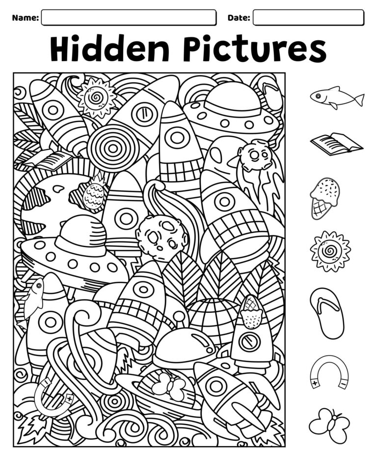 Hidden Object Pages Adults 6 Free PDF Printables Printablee Worksheets Library