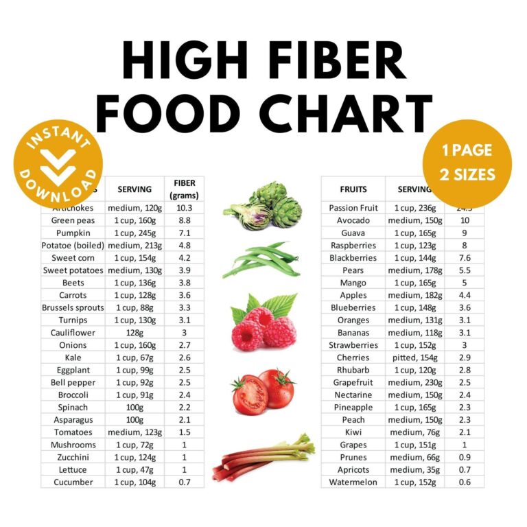 High Fiber Food Chart Nutrition Poster High Fiber Food Guide Gut Health Diabetic Food List Dietary Fiber Cheat Sheet Printable Etsy