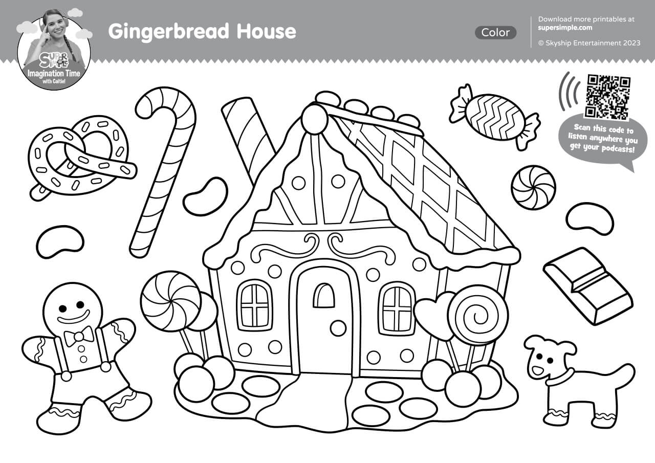 Gingerbread Coloring Page Free Printable