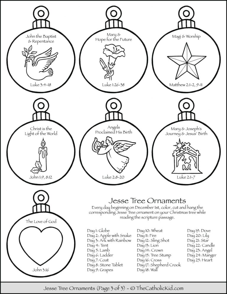 Jesse Tree Ornaments Download Pack TheCatholicKid