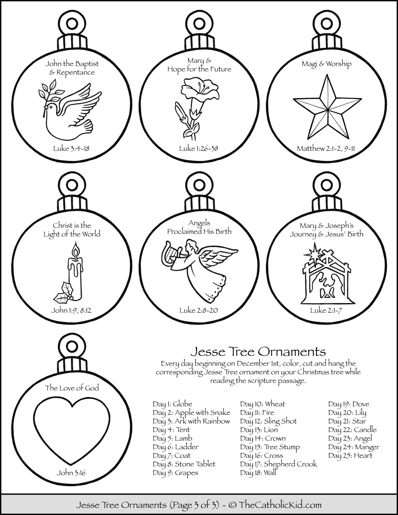 Jesse Tree Ornaments Download Pack TheCatholicKid
