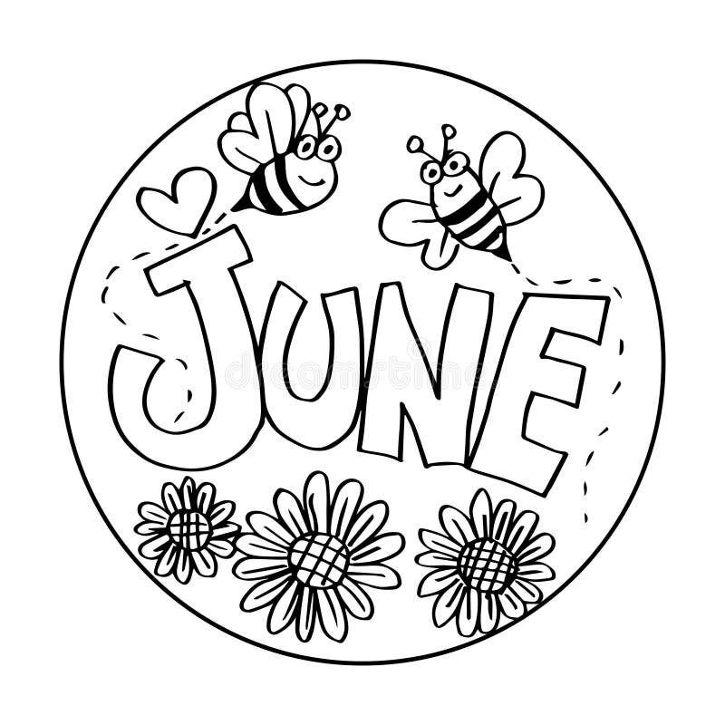 June Coloring Pages For Kids Stock Illustration Illustration Of 