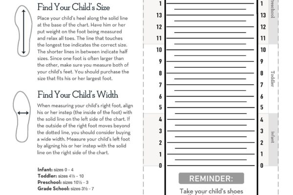 Kids Foot Sizer Charts Simple Foot Sizer Charts Child Shoe