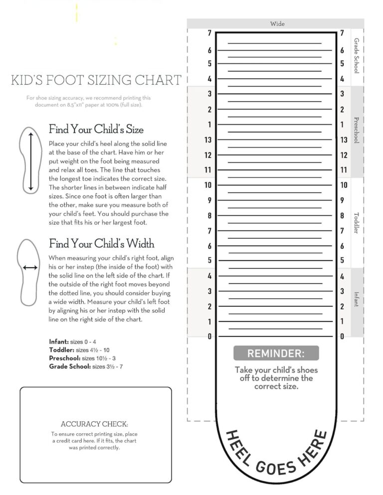 Kids Foot Sizer Charts Simple Foot Sizer Charts Child Shoe Sizer Charts Toddler Shoe Sizer Foot Shoe Size Determiner instant Download Etsy