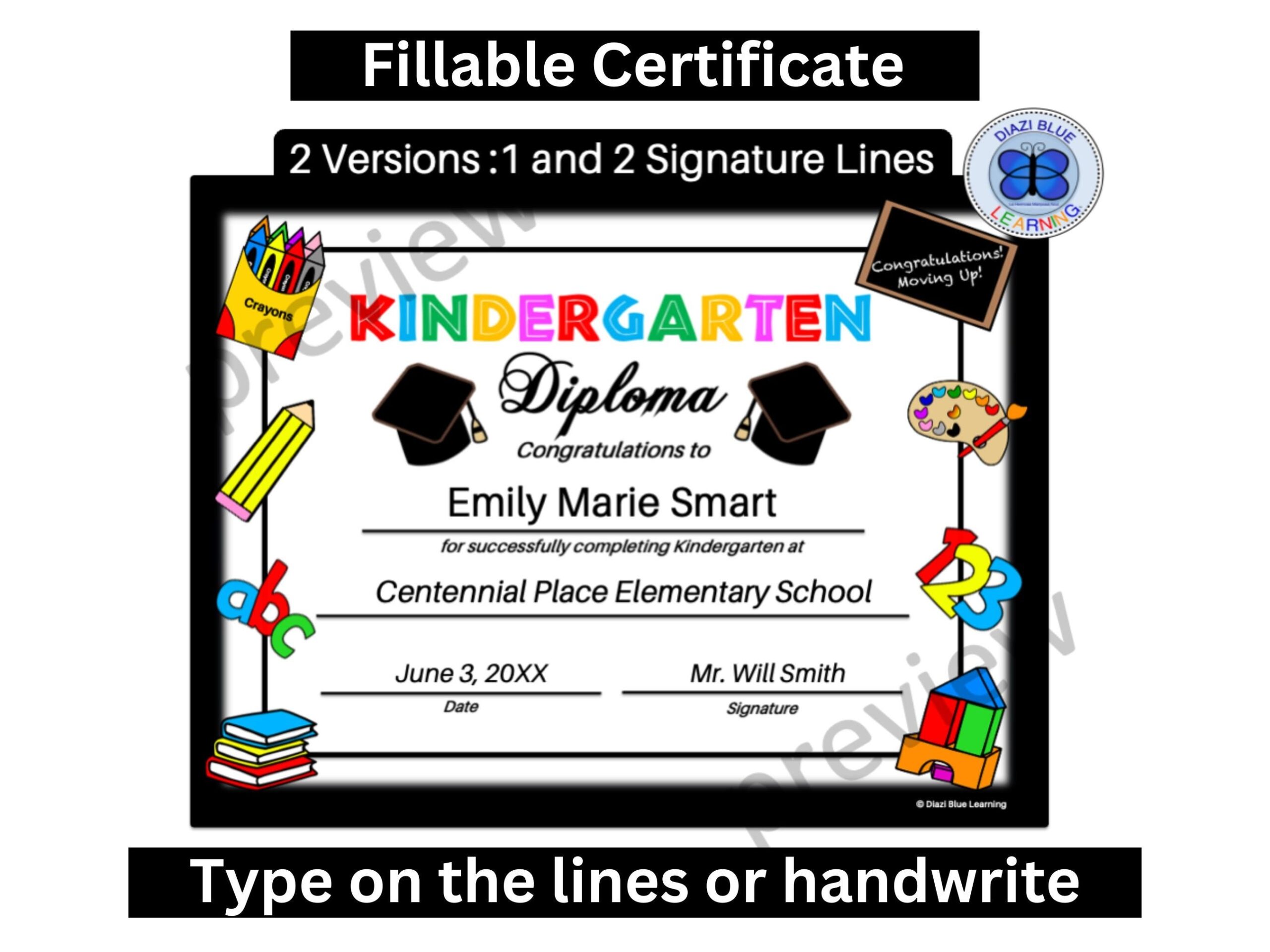 Pre-K Diploma Free Printable