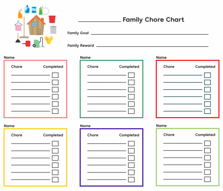 Large Family Chore Chart 10 Free PDF Printables Printablee Worksheets Library