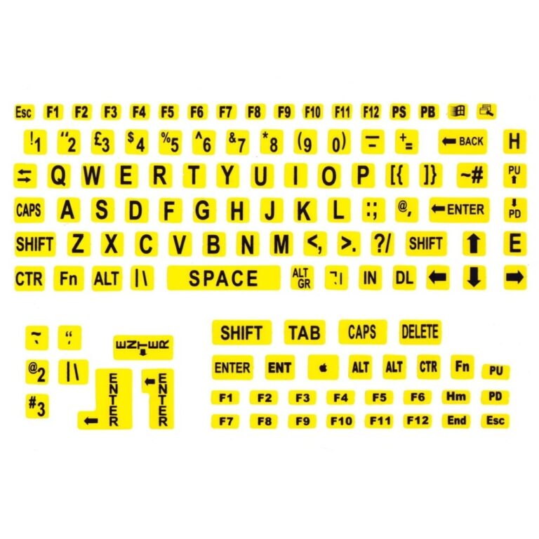 Large Print Labels For Laptop Computers Black Yellow