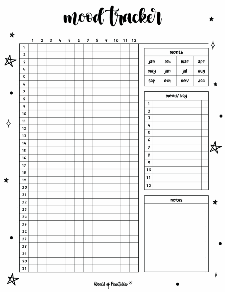 Mood Trackers 16 Free Printable Templates World Of Printables