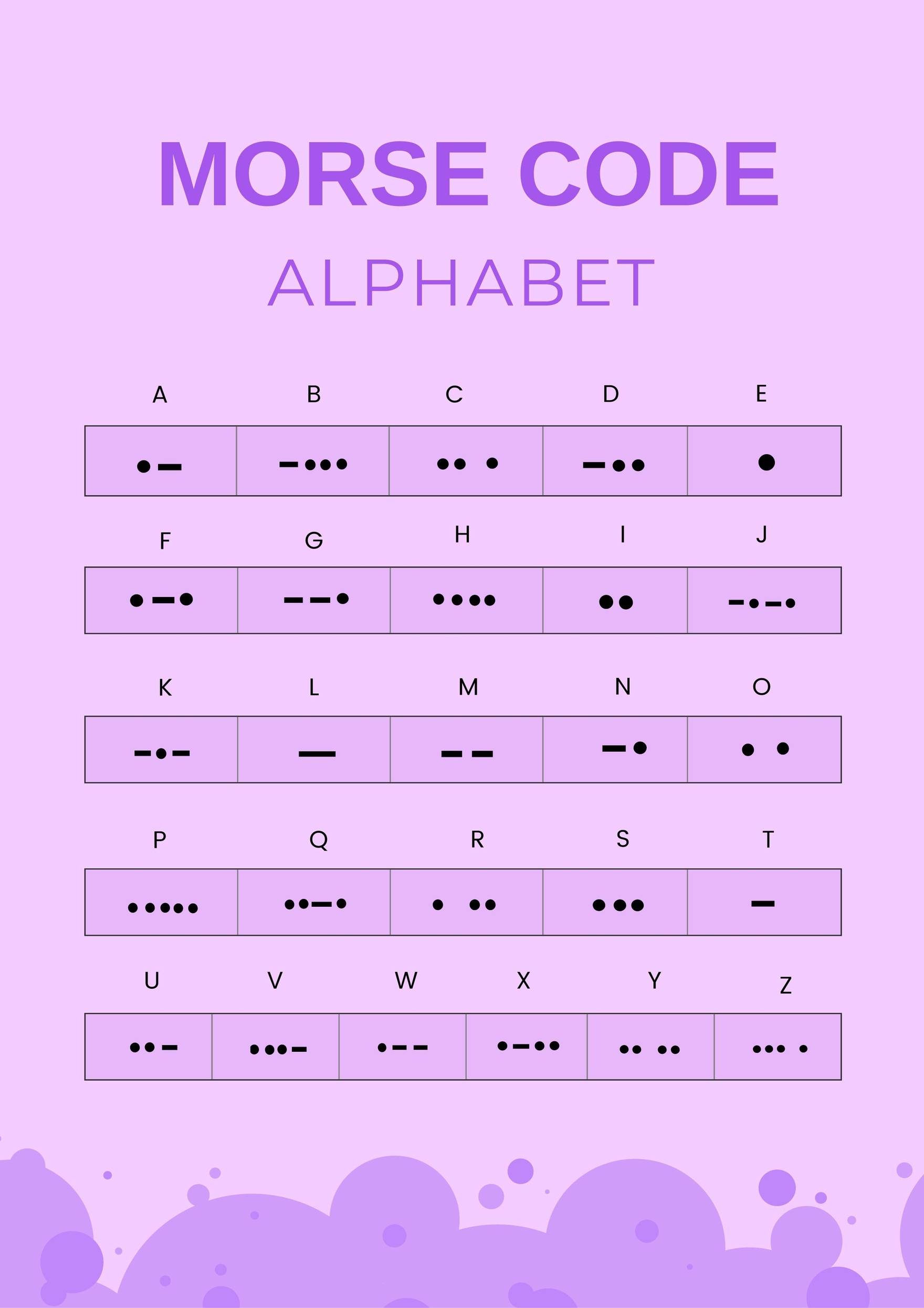 Morse Code Alphabet Chart In Illustrator PDF Download 