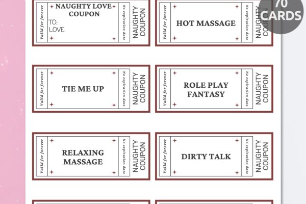 Naughty Coupon Book Naughty Sex Coupons Adult Love Coupons