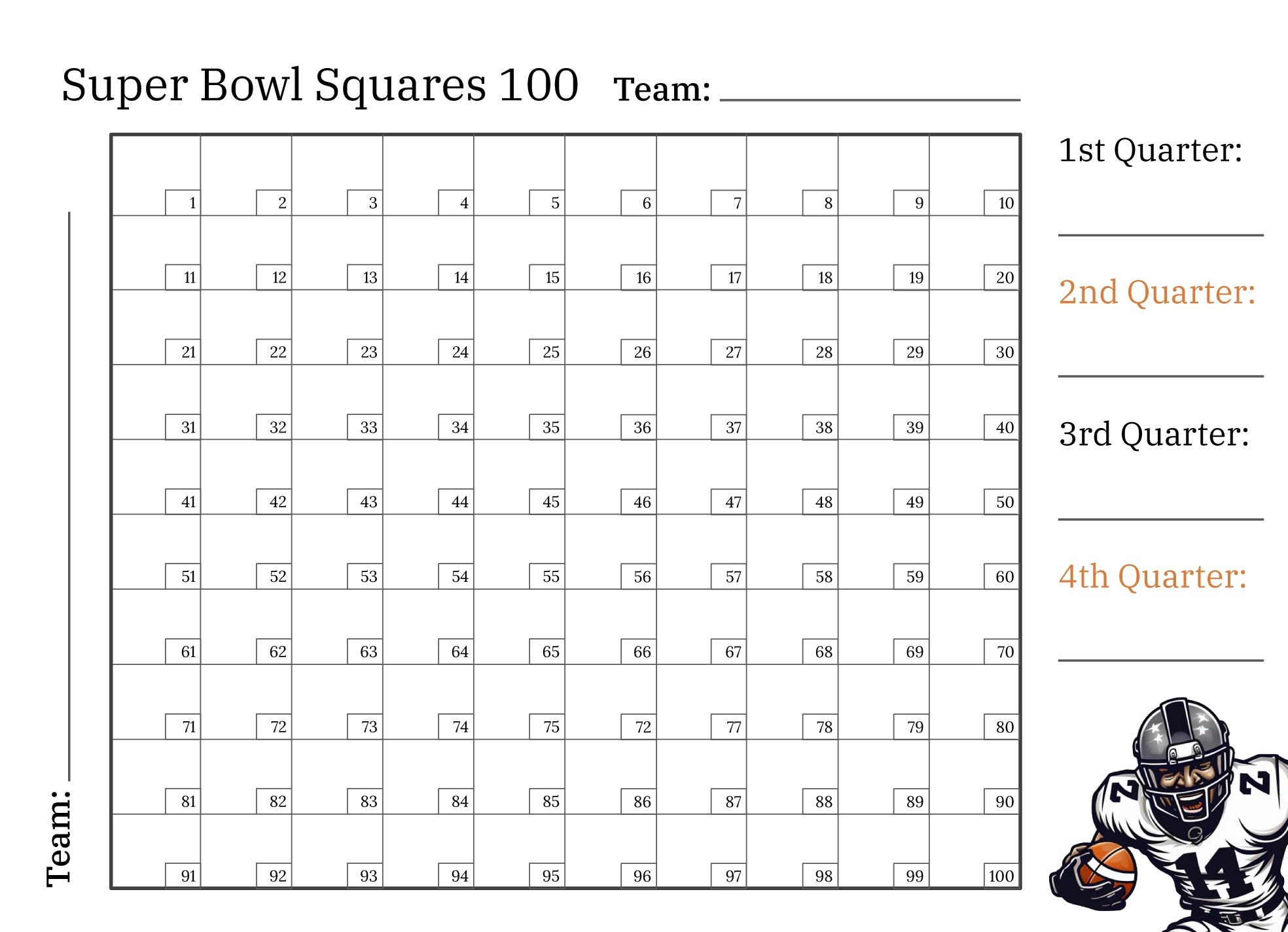 Free Football Template Printable