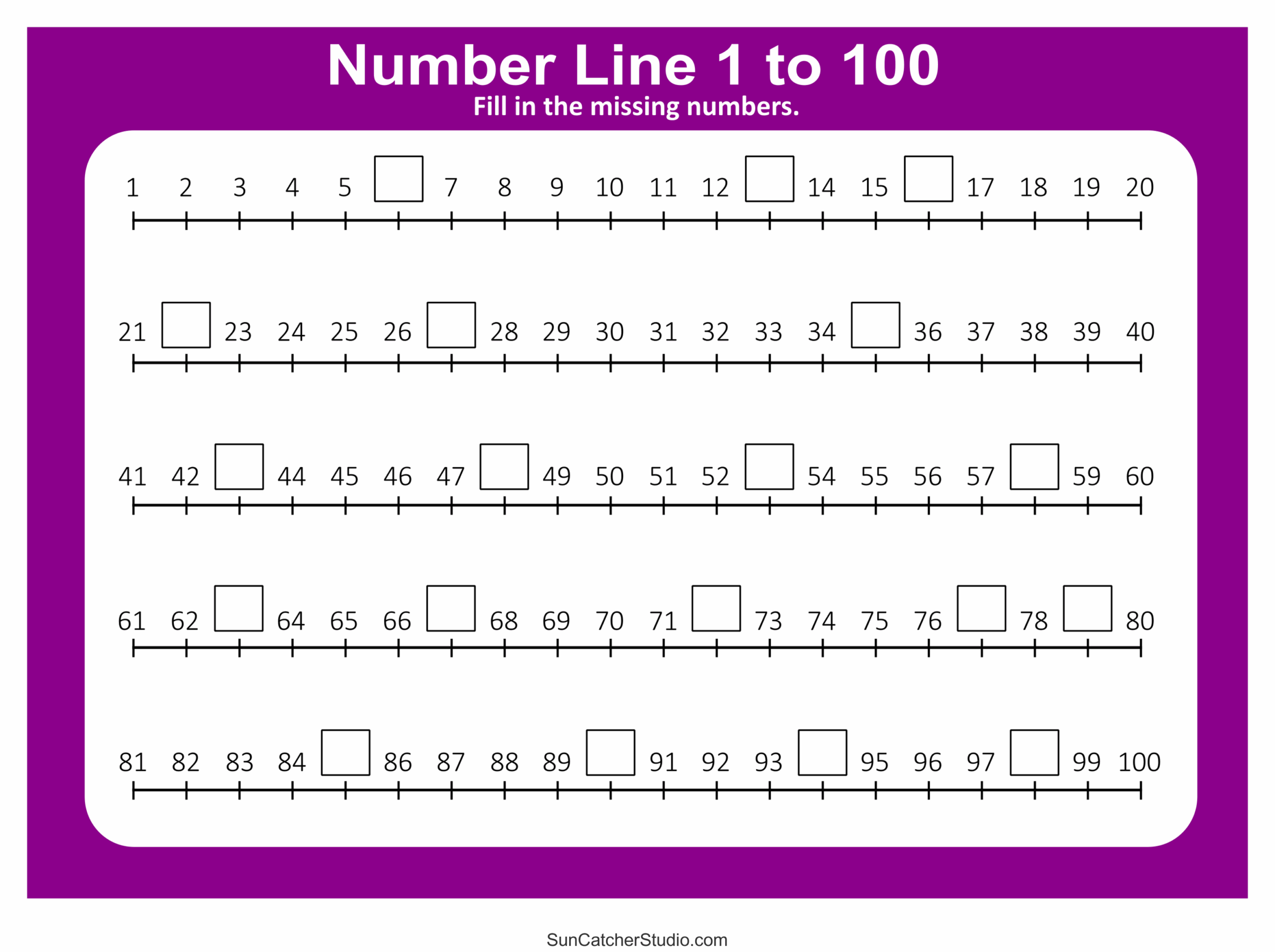 Number Lines Integers Decimals Blank Missing Numbers Free Printables Monograms Design Tools Patterns U0026 DIY Projects