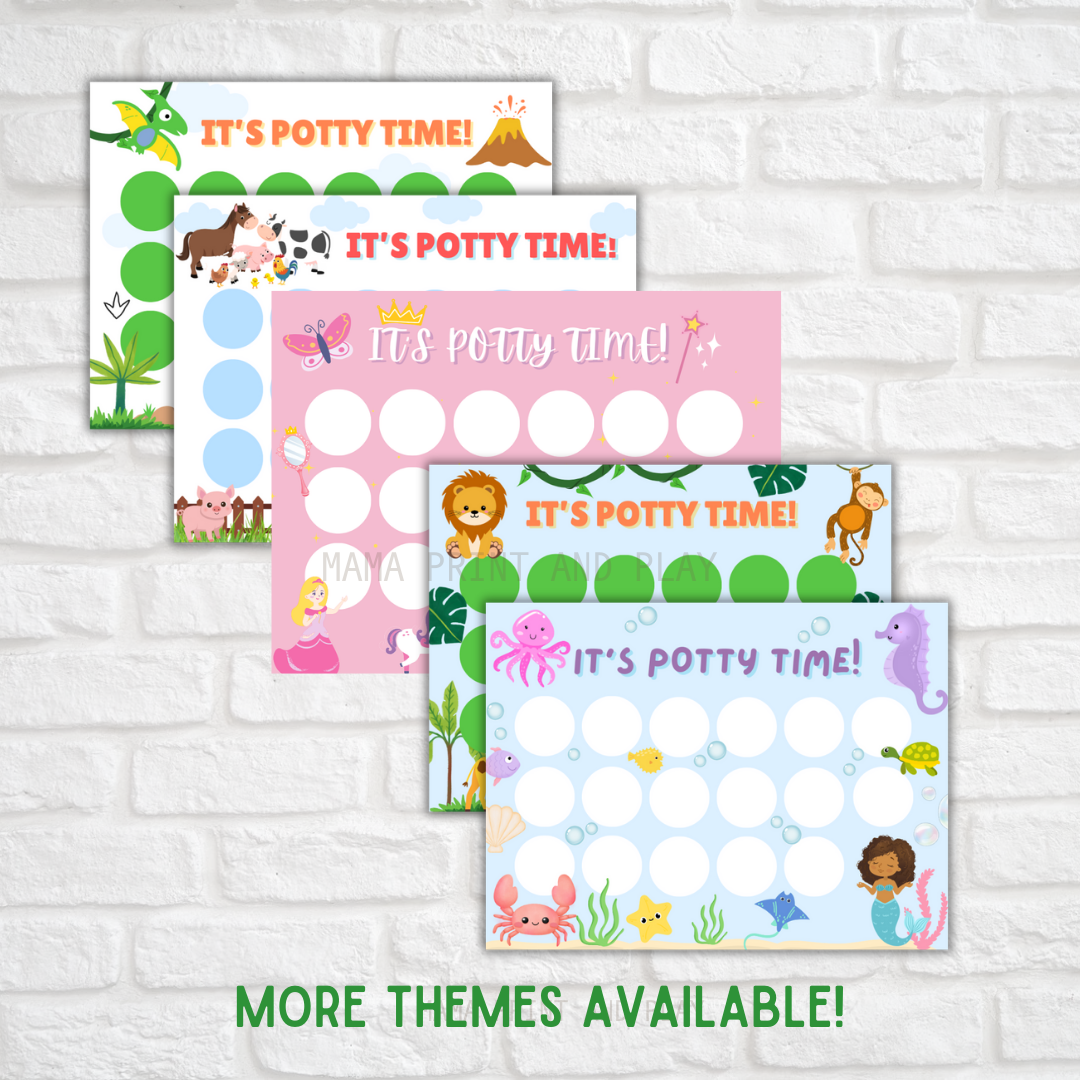 Potty Training Chart Dinosaur Theme