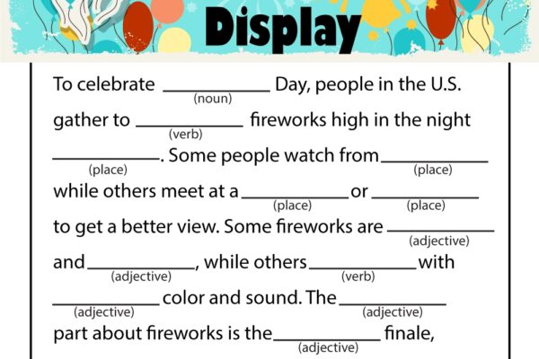 Printable 4th Of July Ad Libs For Kids Woo Jr Kids Activities