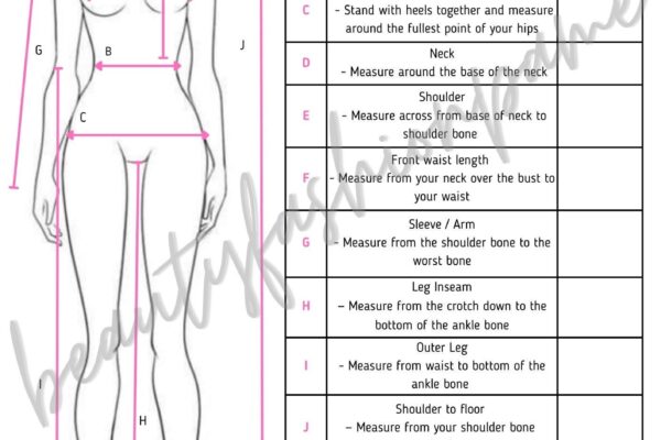 Printable Body Measurement Guide expanded Version Etsy Canada